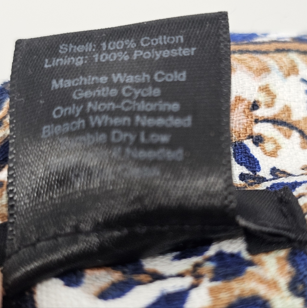 Ann Taylor Pencil Skirt with Blue & Brown Floral Print Machine Washable 0 - Picture 4 of 12